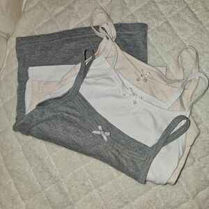 Tahari Chemises & Slips Set - Gray, White, Soft Pink